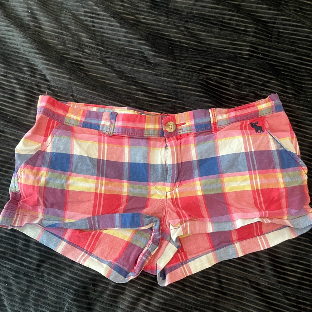 Plaid Women's Shorts - Pink and Blue